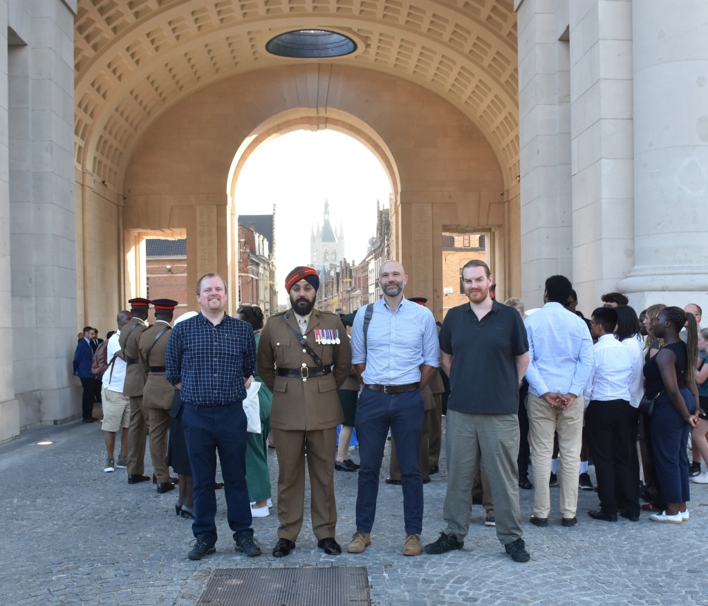 Jay and historians from the Commonwealth War Graves Commission infront of the Menin Gate, Ypres
Credit: Manpreet Kaur Maycock