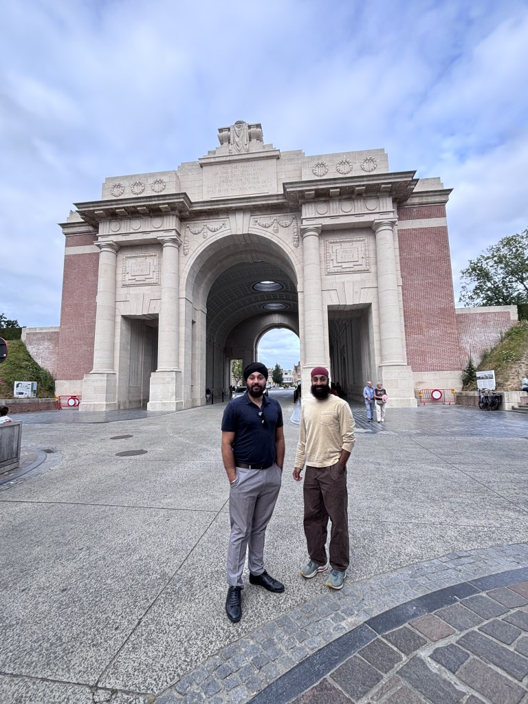 Jay and filmmaker Sanvir Chana at the Menin Gate